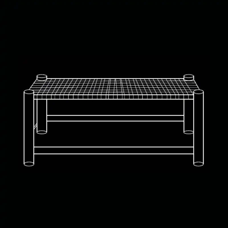Banc en bois flotté — dessin technique