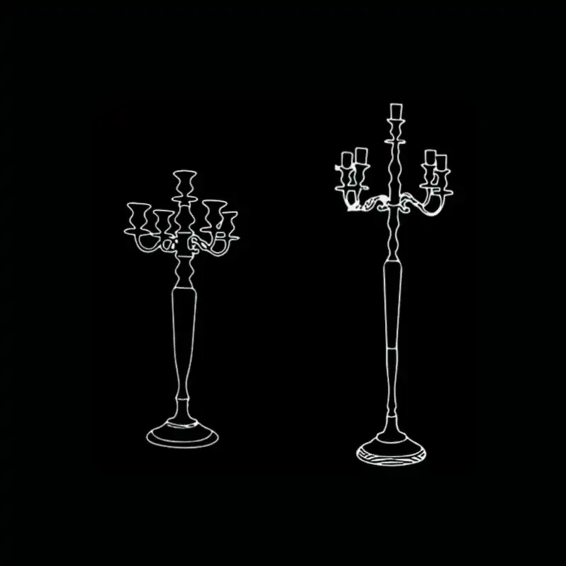 Chandelier bronze — dessin technique