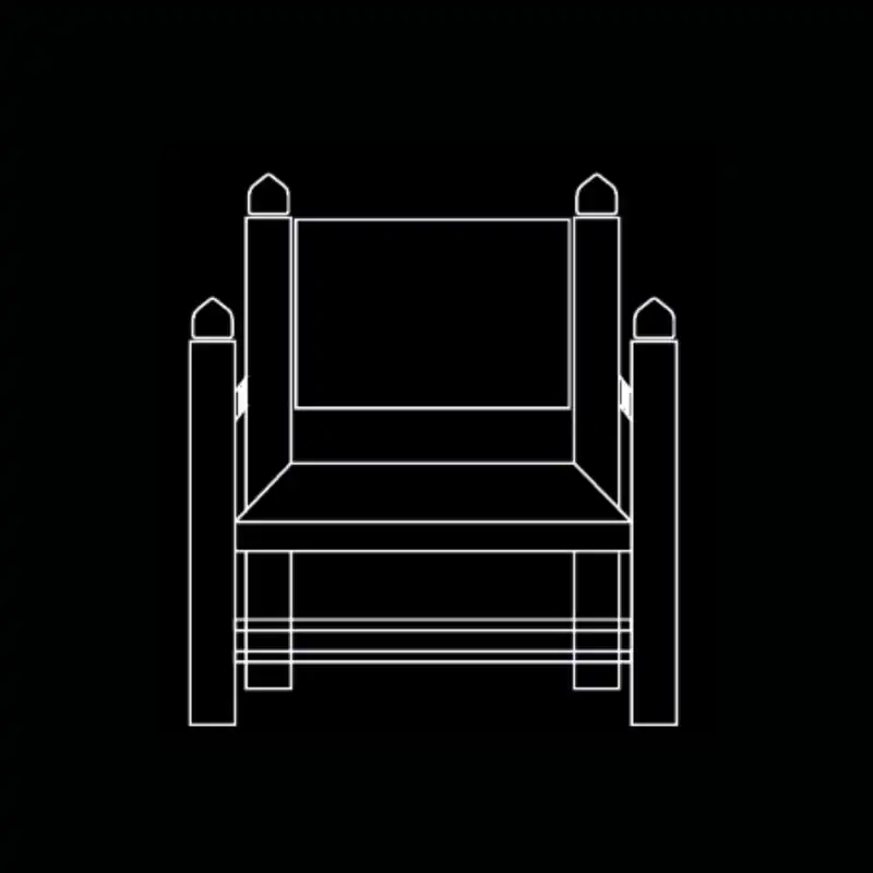 Fauteuil berbère coloré — dessin technique