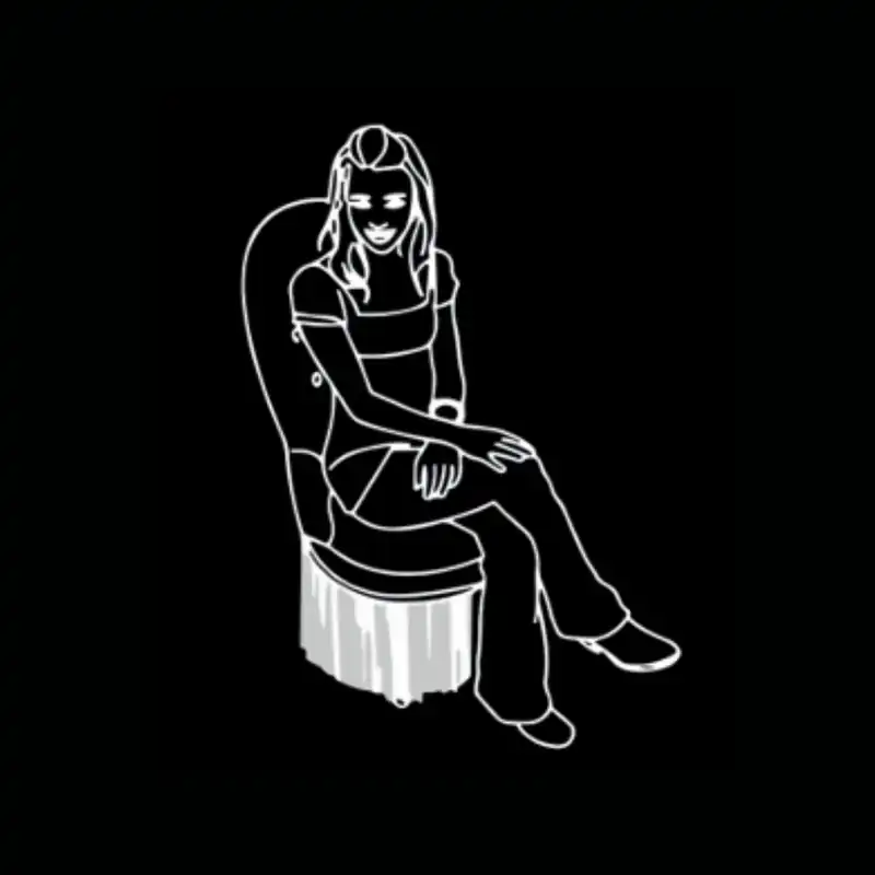 Fauteuil Emmanuelle avec franges — dessin technique