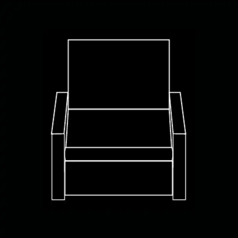 Fauteuil rotin — dessin technique