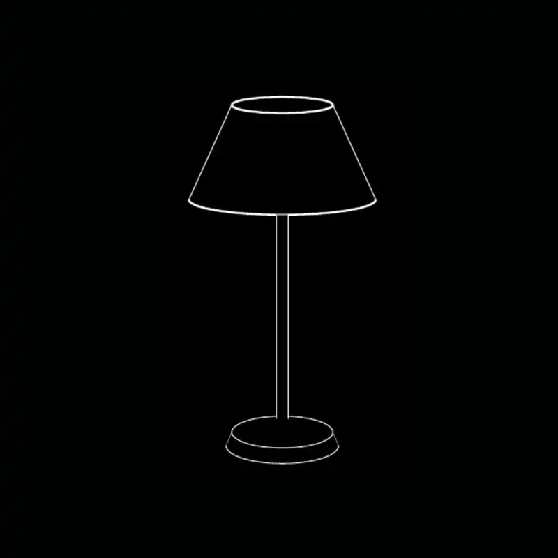 Lampe vintage avec détecteur — dessin technique