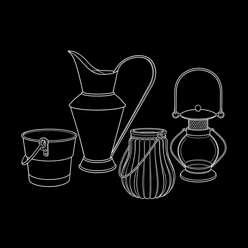 Lot d'accessoires vintage — dessin technique
