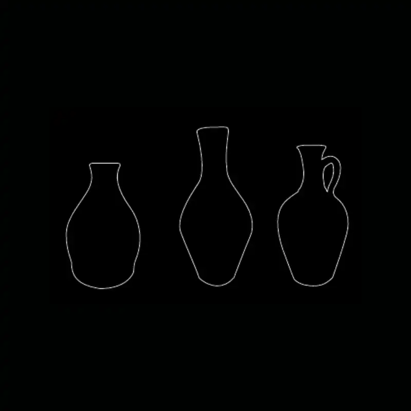 Lot vase décoration — dessin technique