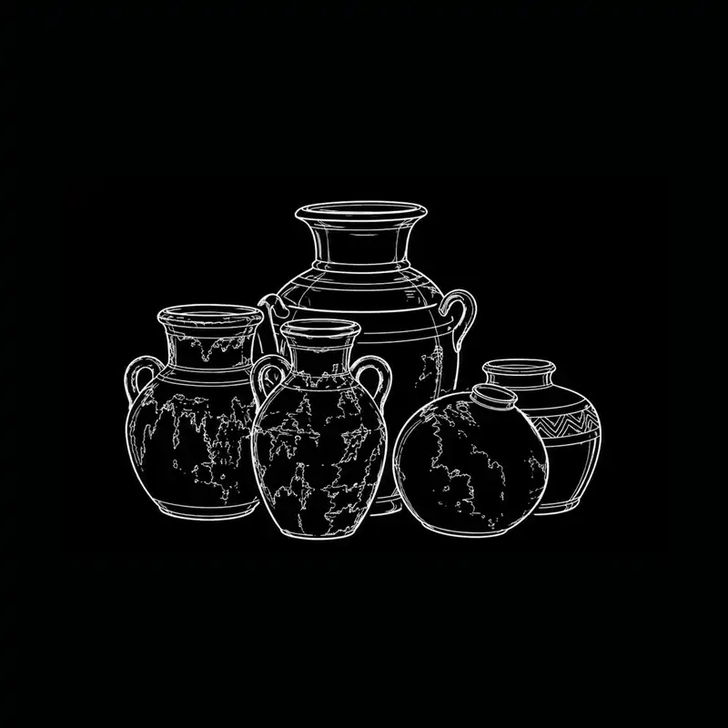 Lot vase silhouette — dessin technique