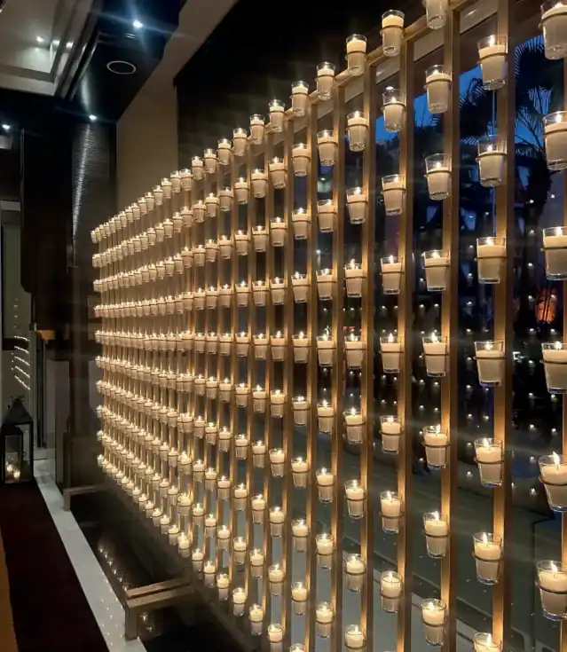 Mur de bougie — photo