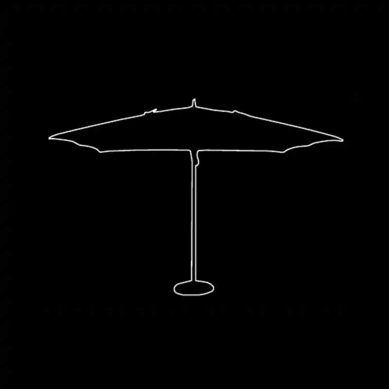Parasol toile écrue — dessin technique