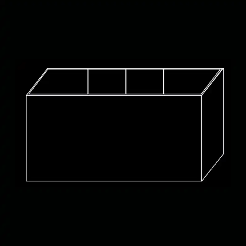 Podium DJ carré personnalisé — dessin technique