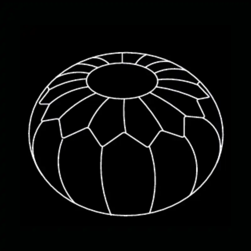 Pouf marocain — dessin technique