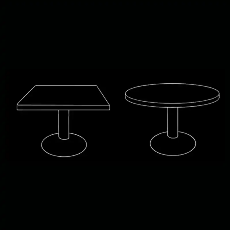 Table basse lounge — dessin technique