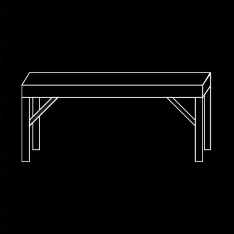 Table basse rotin — dessin technique