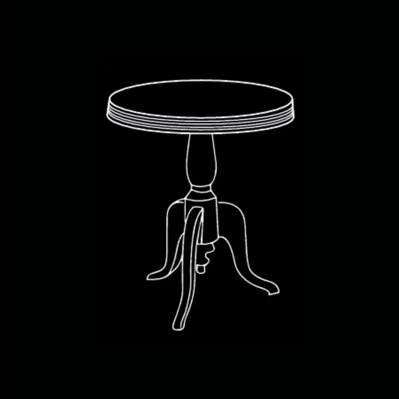 Table guéridon — dessin technique