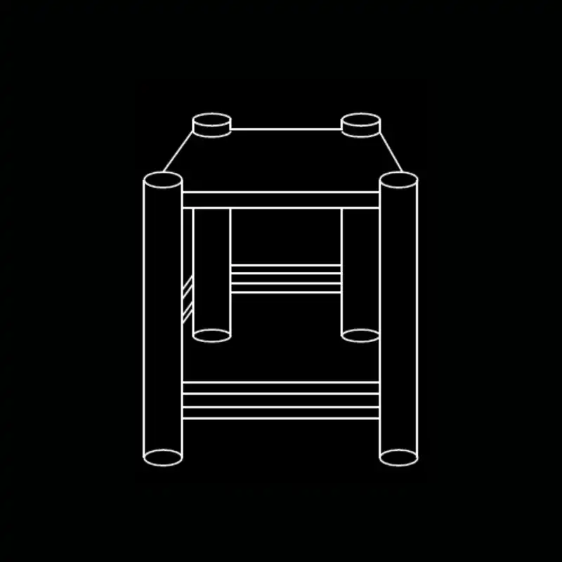Tabouret doum — dessin technique