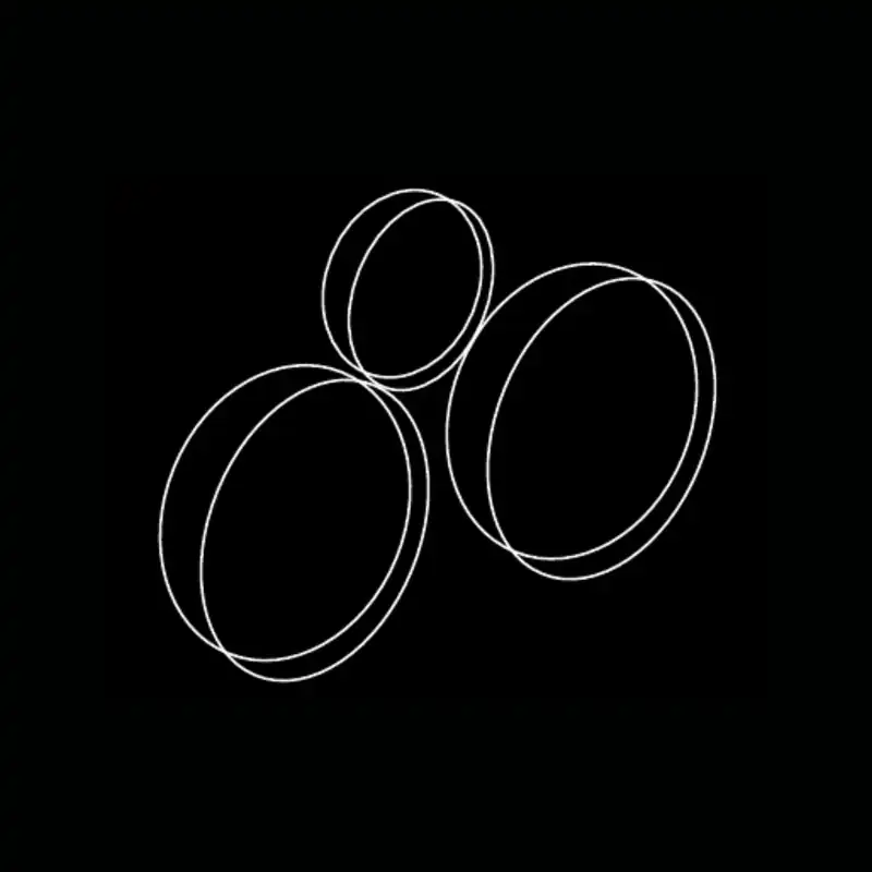 Trio de miroir rond — dessin technique
